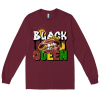 Burgundy black queen Long Sleeve Tee - CowGirlArtShop