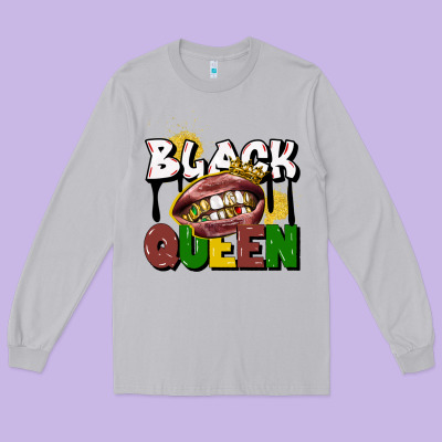 Black Queen Long Sleeve Tee Designed By Cowgirlartshop