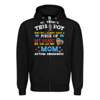 Black LIL Autism Mom Zipper Hoodie - CowhideDigitalArt
