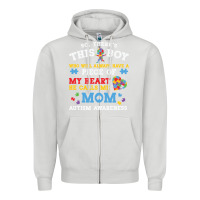 Dove Grey LIL Autism Mom Zipper Hoodie - CowhideDigitalArt