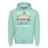 Seafoam LIL Autism Mom Zipper Hoodie - CowhideDigitalArt