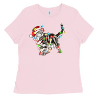 Bubblegum Pink christmas american shorthair cat Ladies Tee - LillyAllenDesigns