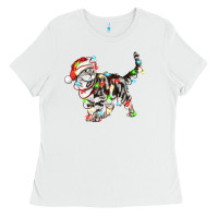 White christmas american shorthair cat Ladies Tee - LillyAllenDesigns