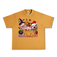 Peanut Butter Happy Hallothanksmas Pigs Urban Heavy Tee - NancyCooperArtShop