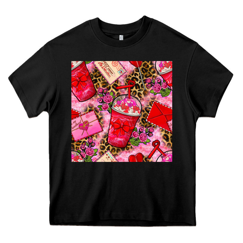 Valentines Day Coffee Cups And Love Letter With Xoxo And Leopard Seaml Heavy Core Tee by BundleAndBundleShop | Teevron