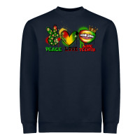 Navy peace love juneteenth Heavyweight Sweatshirt - FaDigitalArtStudio