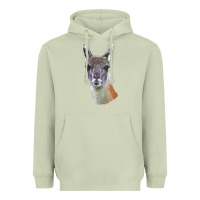 Matcha Guanaco Llama Head Heavyweight Hoodie - LillyAllenDesigns