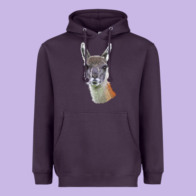 Guanaco Llama Head Heavyweight Hoodie Designed By Lillyallendesigns