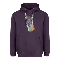 Plum Guanaco Llama Head Heavyweight Hoodie - LillyAllenDesigns