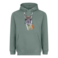 Sage Guanaco Llama Head Heavyweight Hoodie - LillyAllenDesigns