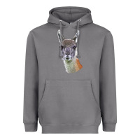 Storm Guanaco Llama Head Heavyweight Hoodie - LillyAllenDesigns