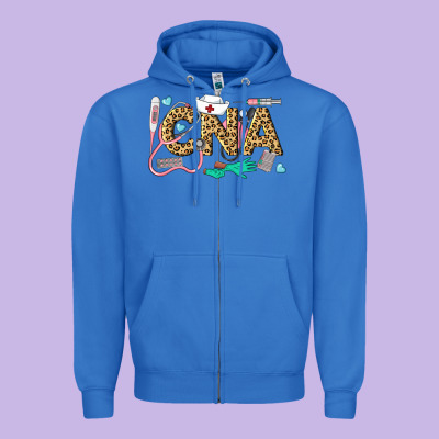 Western Certified Nursing Assistant Zipper Hoodie Designed By Lillyallendesigns