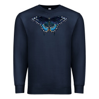 Navy Black Swallowtail Butterfly Premium Sweatshirt - LillyAllenDesigns
