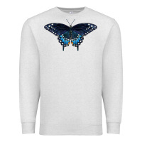 Oatmeal Heather Black Swallowtail Butterfly Premium Sweatshirt - LillyAllenDesigns