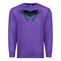 Purple Black Swallowtail Butterfly Premium Sweatshirt - LillyAllenDesigns