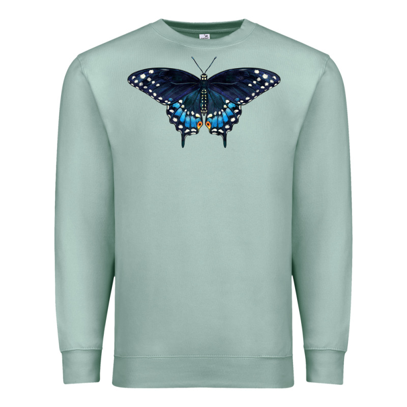 Black Swallowtail Butterfly Premium Sweatshirt by LillyAllenDesigns | Teevron