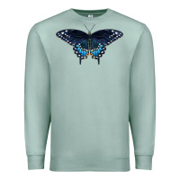 Seafoam Black Swallowtail Butterfly Premium Sweatshirt - LillyAllenDesigns