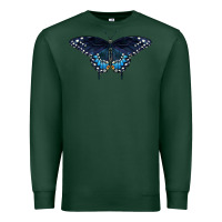 Sports Green Black Swallowtail Butterfly Premium Sweatshirt - LillyAllenDesigns