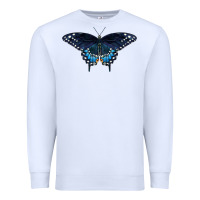 White Black Swallowtail Butterfly Premium Sweatshirt - LillyAllenDesigns