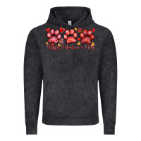 Vintage Black Happy Valentine's Day paws Valentine's Day Vintage Hoodie - HowdyJamesFarm