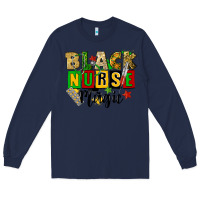 Navy black nurse magic juneteenth Long Sleeve Tee - CowGirlArtShop