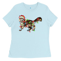 Baby Blue christmas christmas maine coon cat cat Ladies Tee - LillyAllenDesigns