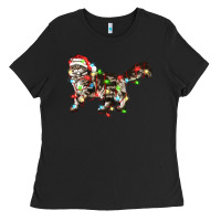 Black christmas christmas maine coon cat cat Ladies Tee - LillyAllenDesigns