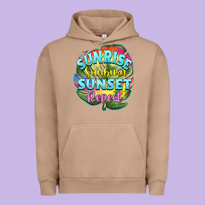 Sunrise Sunburn Sunset Repeat Urban Hoodie Designed By Barkaloodesign