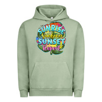 Pigment Oil Green sunrise sunburn sunset repeat Urban Hoodie - BarkalooDesign