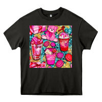 Asphalt valentines day with love coffee cups  seamless pattern bbs Heavy Core Tee - BundleAndBundleShop