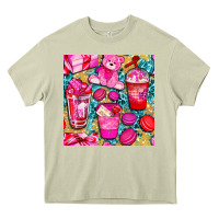 Mossy valentines day with love coffee cups  seamless pattern bbs Heavy Core Tee - BundleAndBundleShop