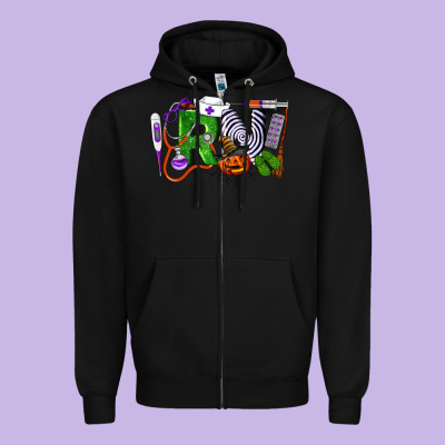 Halloween Rn Registered Nursehalloween Rn Register Zipper Hoodie Designed By Lillyallendesigns