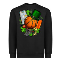 Black St. Patrick's Day Basketball Heavyweight Sweatshirt - FaDigitalArtStudio