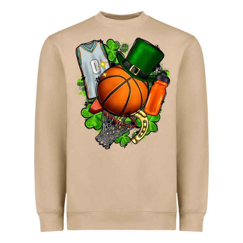 St. Patrick's Day Basketball Heavyweight Sweatshirt by FaDigitalArtStudio | Teevron