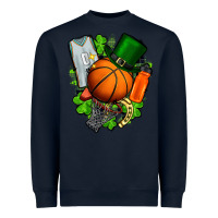 Navy St. Patrick's Day Basketball Heavyweight Sweatshirt - FaDigitalArtStudio