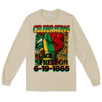 Mushroom celebrating black freedom 6 19 1865 juneteenth Long Sleeve Tee - CowGirlArtShop