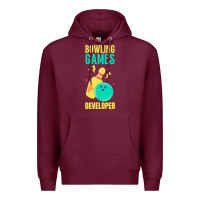 Burgundy Bowling Games Developer Premium Hoodie - lanVoArt