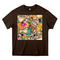 Chocolate Brown western cowgirl coffee cup with cowhide seamless pattern bbs Heavy Core Tee - BundleAndBundleShop