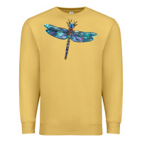 Antique Gold Blue Dragonfly Premium Sweatshirt - LillyAllenDesigns