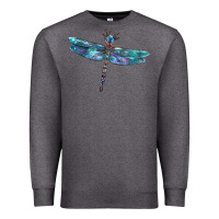 Charcoal Heather Blue Dragonfly Premium Sweatshirt - LillyAllenDesigns