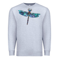 Heather Grey Blue Dragonfly Premium Sweatshirt - LillyAllenDesigns