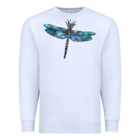 White Blue Dragonfly Premium Sweatshirt - LillyAllenDesigns