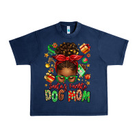 Navy santas favorite dog mom afro messy bun Urban Heavy Tee - texasbilliewilder