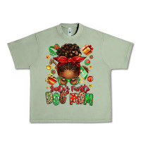 Oil Green santas favorite dog mom afro messy bun Urban Heavy Tee - texasbilliewilder