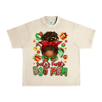 Sandshell santas favorite dog mom afro messy bun Urban Heavy Tee - texasbilliewilder