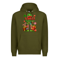 Army Green santa s helper Premium Hoodie - FaDigitalArtStudio