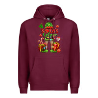 Burgundy santa s helper Premium Hoodie - FaDigitalArtStudio
