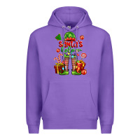 Purple santa s helper Premium Hoodie - FaDigitalArtStudio