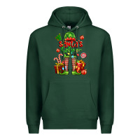 Sports Green santa s helper Premium Hoodie - FaDigitalArtStudio