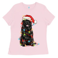 Bubblegum Pink christmas newfoundland dog Ladies Tee - LillyAllenDesigns